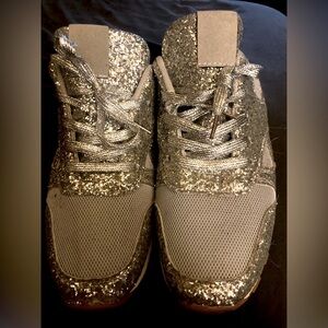Woman’s sparkly silver sneakers size 10